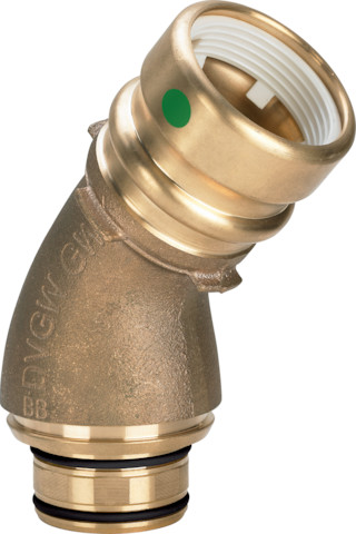 Viega Anschlussbogen 45 Grad mit SC Geopress 9694.1TW in 32mm Rotguss