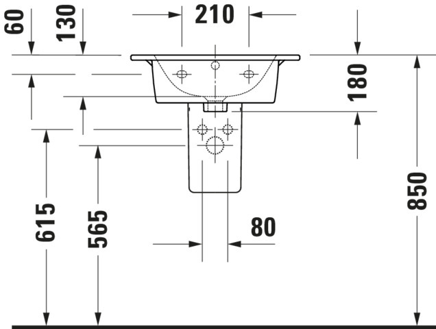 Duravit Möbelwaschtisch ME by Starck 530 mm m. ÜL, m. HLB, 1 HL, weiß, WG