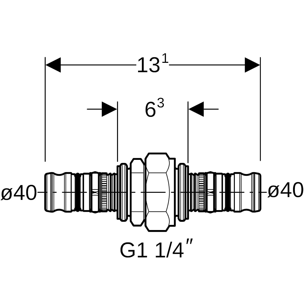 Geberit Mepla Verschraubung Rg d40