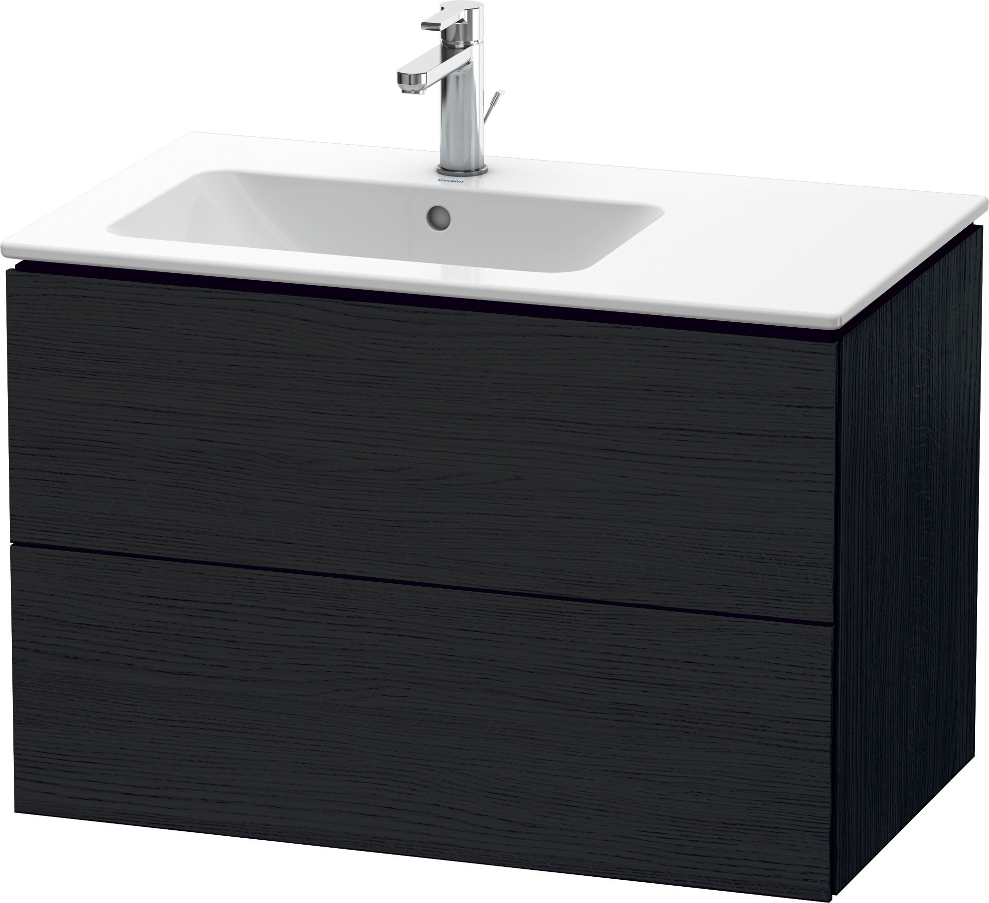 Duravit WTU L-Cube 550x820x481mm,wandhängend 2 SchKa, Becken li, Eiche Schwarz