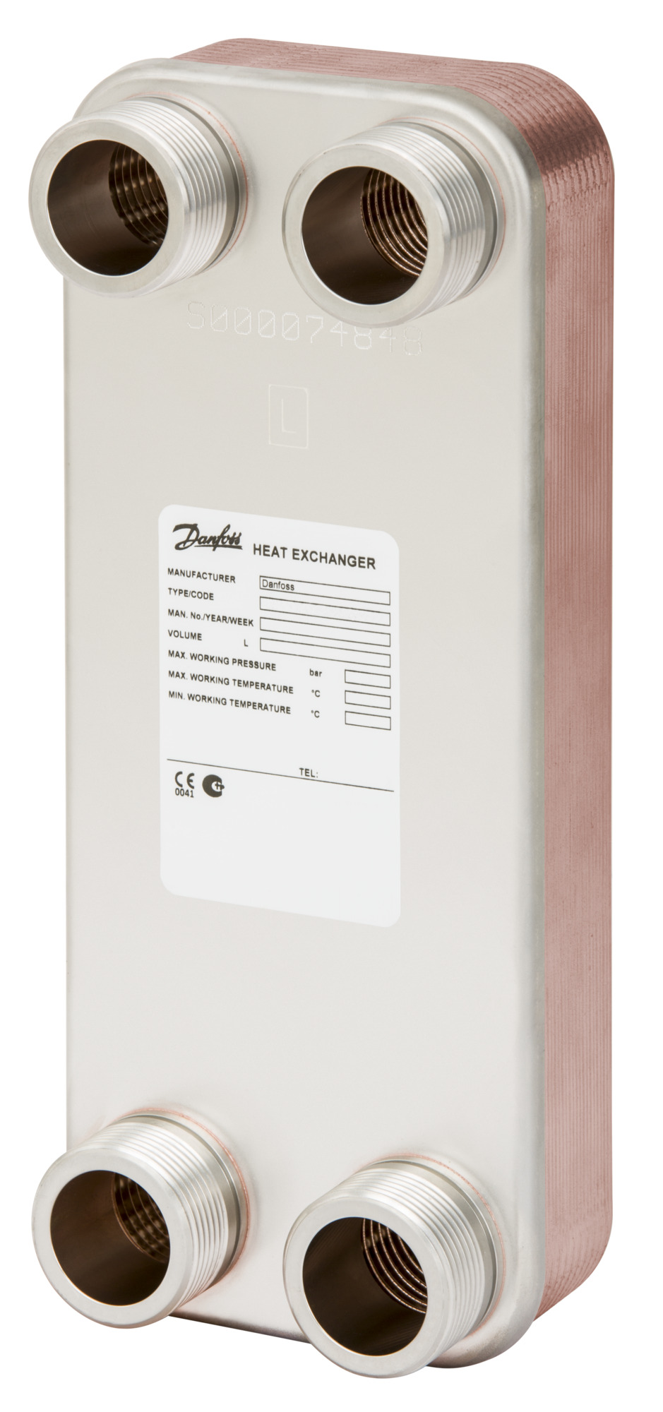 Danfoss gelöteter Wärmeübertrager MPHE XB 12L-1 50 PN25 G 1 A x 20mm