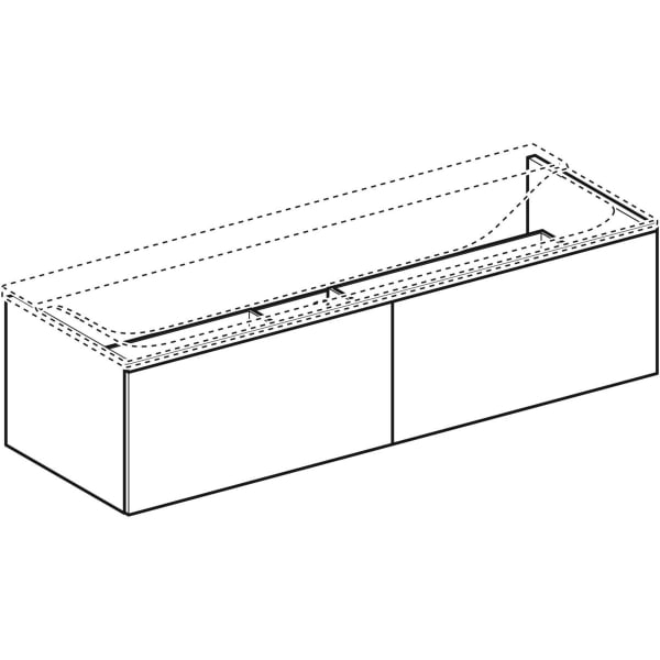 Geberit Xeno2 Unterschrank f. WT aus VARICOR mit zwei Hl., 139,5x35x47,3cm, greige
