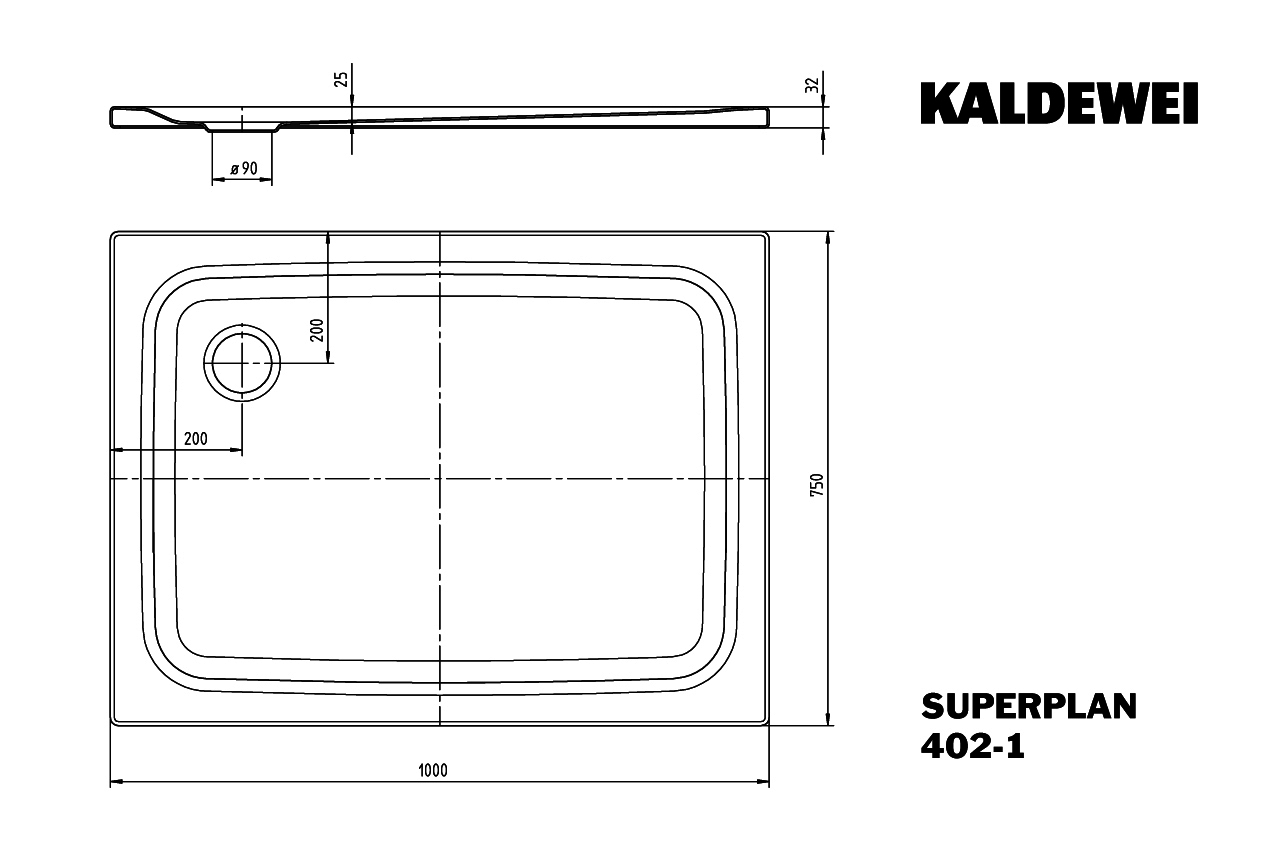 KA DW SUPERPLAN CLASSIC Mod.402-1,750x 1000mm,alpinweiß,Secure Plus