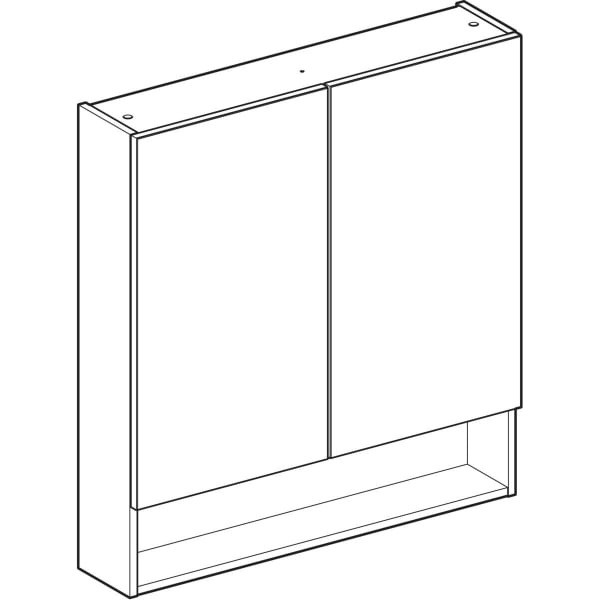 Geberit Renova Plan Spiegelschrank, 2 Türen 80x85x17,5 cm, lava