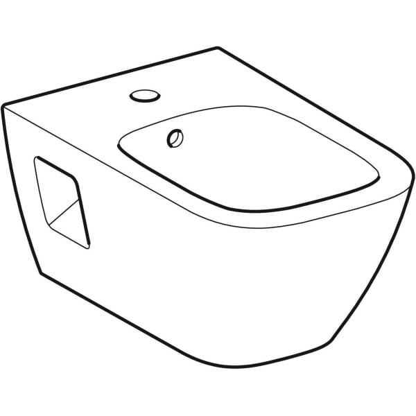 Geberit Renova Plan Wandbidet teilgeschlossene Form, m. Ül., weiß Tect