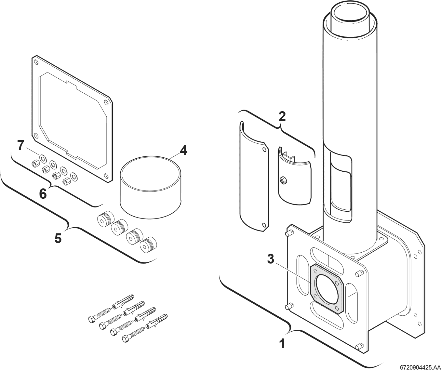 BOSCH Abgaszubehör AZ 326 für Austausch, Abgasanschluss senkrecht