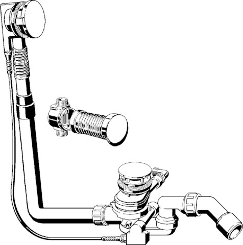 Viega Ab-und Überlauf Multiplex Trio F 6145.4 in 540mm x DN40/50 verchromt
