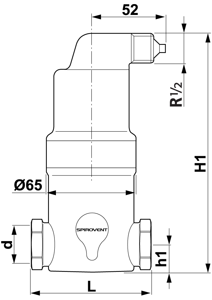 Spirotech Luftabscheider SpiroVent (Hohe Temp.) 1 1/4" IG, 25 bar, 150 Grad