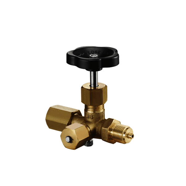 OVENTROP-Manometerabsperrventil 1/2"AG, PN250, Prüfzapfen, Messing/Niro
