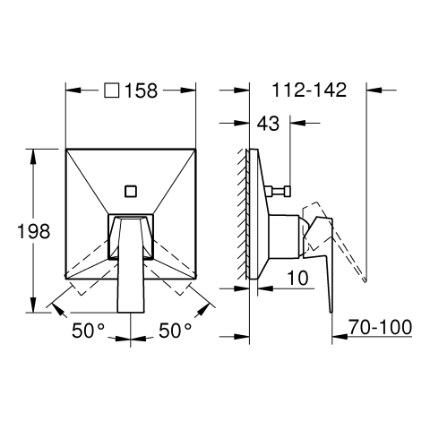 GROHE EH-Wannenbatterie Allure Brilliant 24279 FMS für 35604 hard graphite geb.