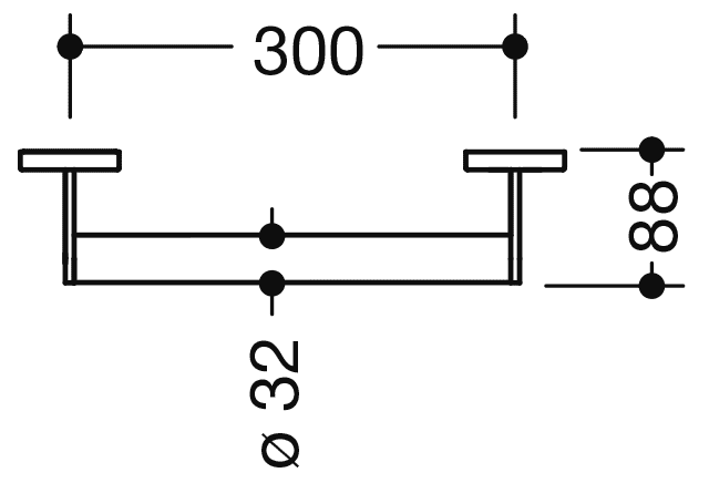 HEWI Haltegriff, d:32, L:300mm, chrom