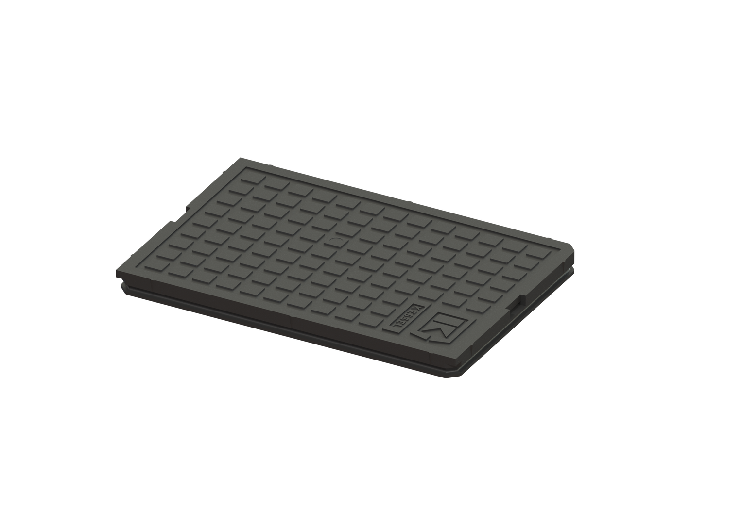 KESSEL-Abdeckplatte schwarz, 276x191 mm