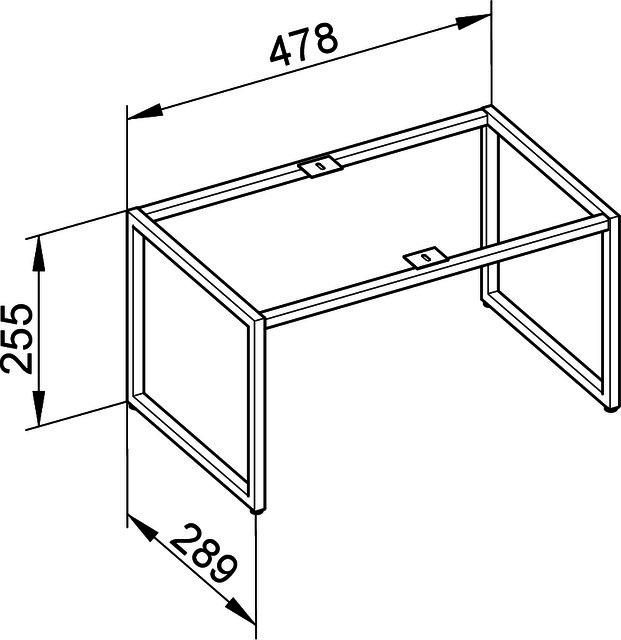 KEUCO Bodengestell X-Line 33198, anthrazit, 480x255x290mm