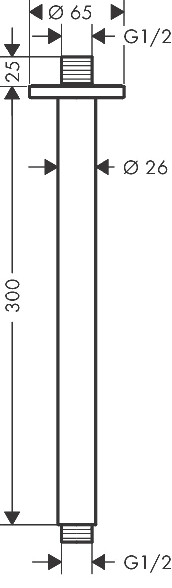 Hansgrohe Decken-Anschlussstück Vernis Blend  DN15 300mm chrom
