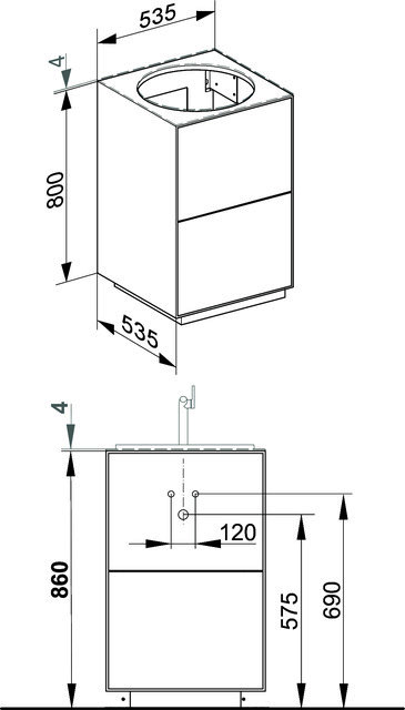 KE WUB Standm. Edition Lignatur 33374 f. Vari.-WT 2 Ausz. Eiche wi.
