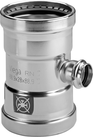 Viega T-Stück mit SC Prestabo 1118XL in 76,1x42x76,1mm Stahl verzinkt