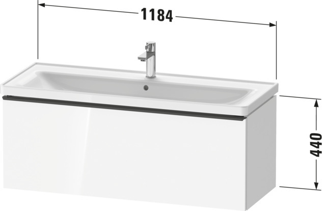 Duravit D-Neo WTU,Wdh,Ausz:1,Griff:Bronze Geb 1184x452x440mm,Betongrau Matt,Dekor