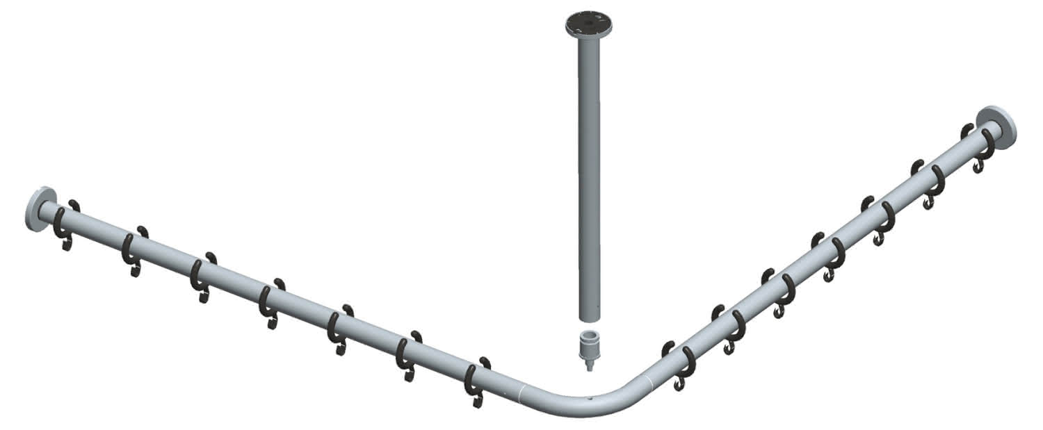 KEUCO Brausevorhangstangen-Set Plan 14936, für Dusche 80x80, verchromt