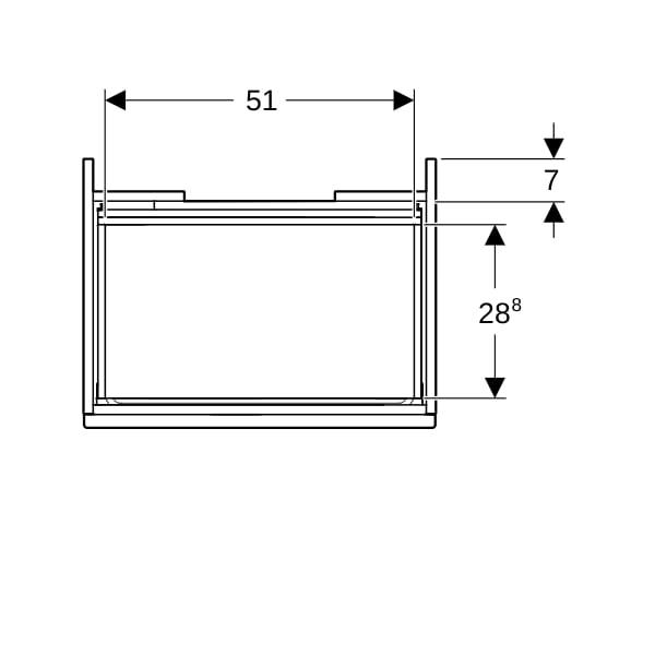 Geberit Renova Plan US f. WT, mit 1 Schublade 58,5x60,6x44,6cm, Nussbaum hickory hell