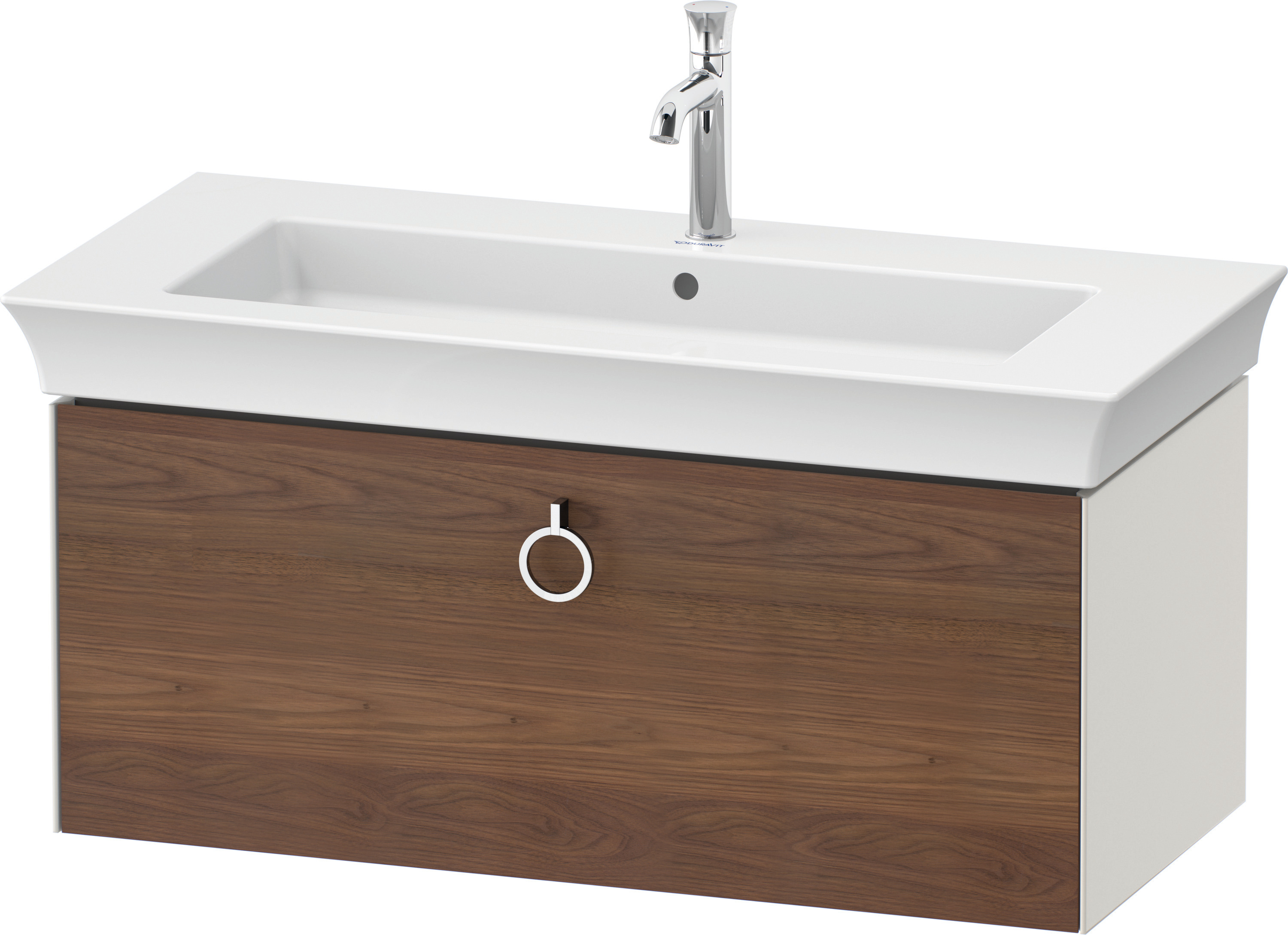 Duravit WTU wandh. White Tulip,1 Ausz.,mit Griff,410x984x458,A.Nussb.M./N.Weiß Sdm