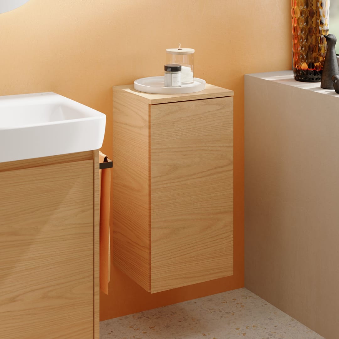 Geberit Renova Plan Mittelhochschrank m.1 Tür 33x85x29,7cm, Eiche natur