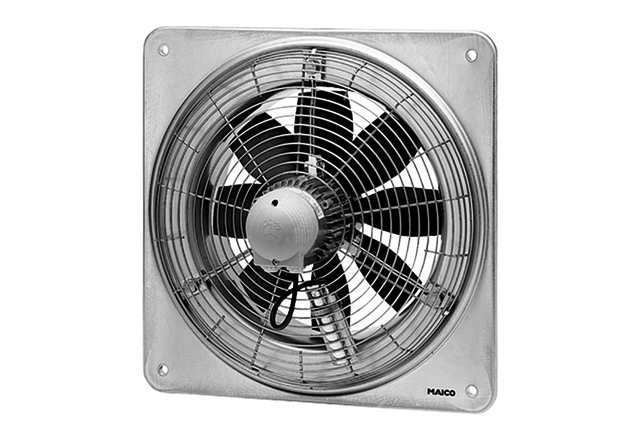 Maico Axial-Wandventilator DZQ 35/42 B quadrat. Wandplatte, Drehstrom, DN350