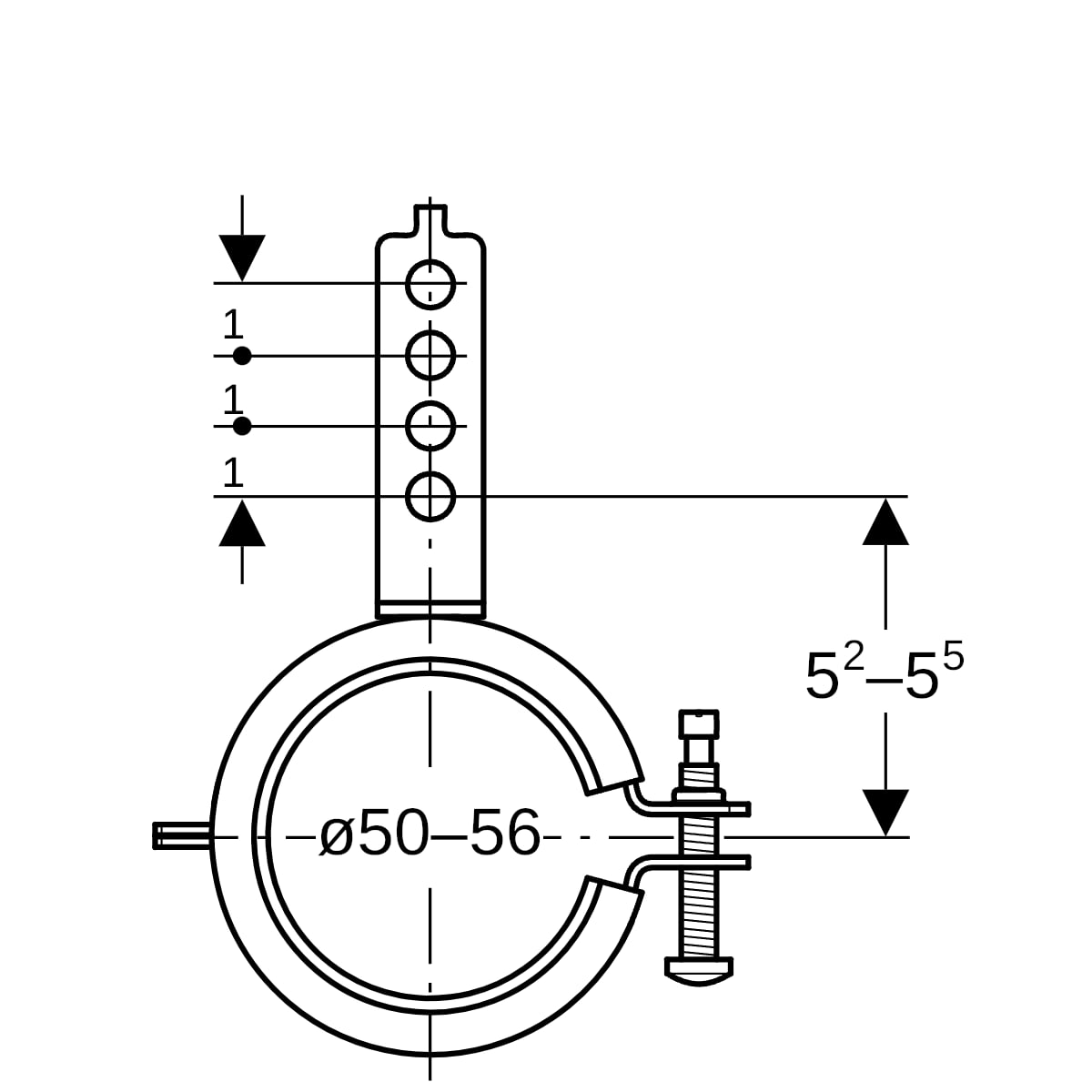 Geberit Ablaufrohrschelle, zu Geberit Montageplatte d 50-56