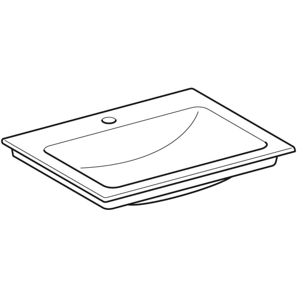 Geberit ONE Möbelwaschtisch 60x48 cm m.Hl., o.Ül., weiß, KeraTect