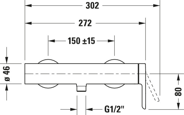 DU C.1 Einhebel Brausemischer Aufputz Keramikmischsystem, Chrom HG