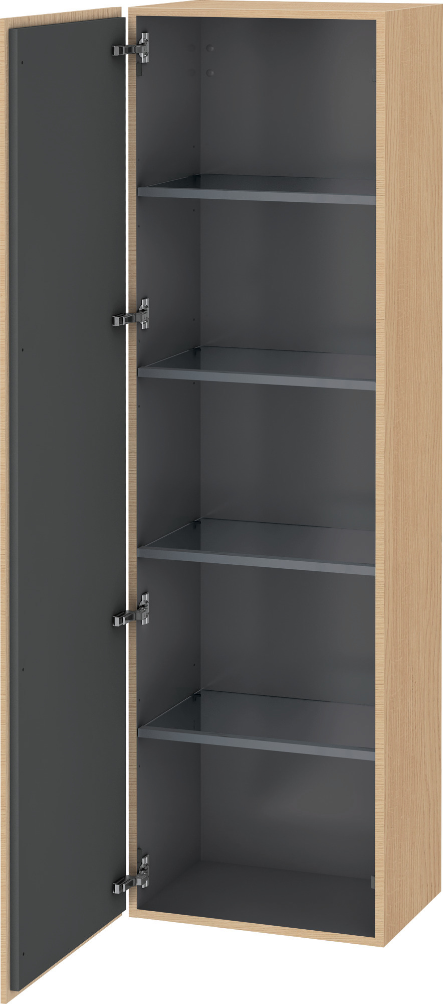 Duravit Hochschrank L-Cube 363x500x1760mm 1 Tür, TA li., Eiche Natur