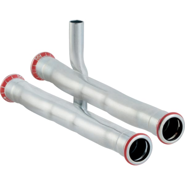 Geberit Mapress C-Stahl Anschluss-T-Stück-Set für Rücklauf d15-15