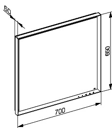KEUCO LS R. Lumos 14597, silber-erloxiert, 700 x 650 x 60 mm