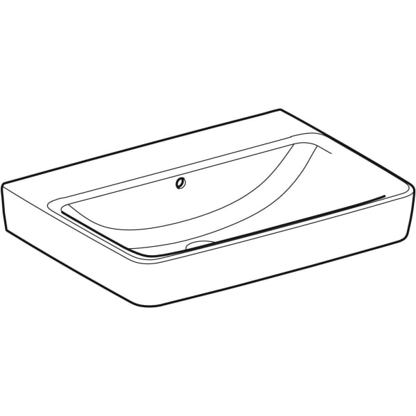 Geberit Renova Plan Waschtisch, 65x48cm o. Hl., m. Ül., weiß, KeraTect