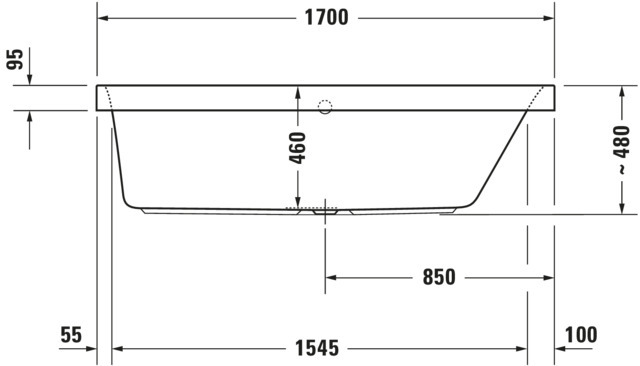 Duravit Whirlwanne Happy D.2 1700x700mm Einbauv. R-Schräge re. Combi E, weiß