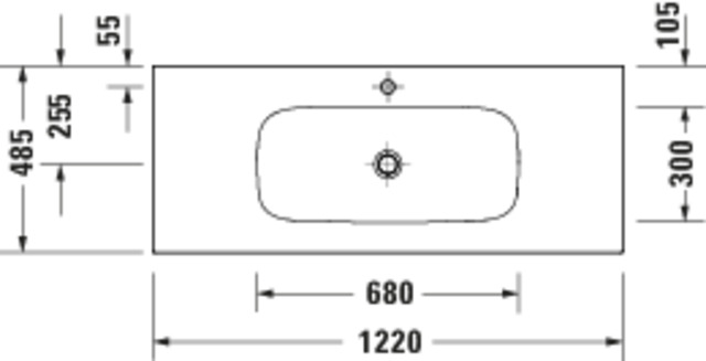Duravit Sivida MWT,1220x485mm,DuroCast Plus o. ÜL,HL 1,B.1,Weiß Seidenmatt