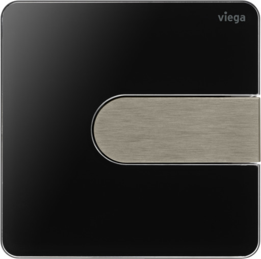 Viega Urinal Betätigungsplatte VfS 23 8613.2 Acryl tiefschwarz/edelstahlfarben