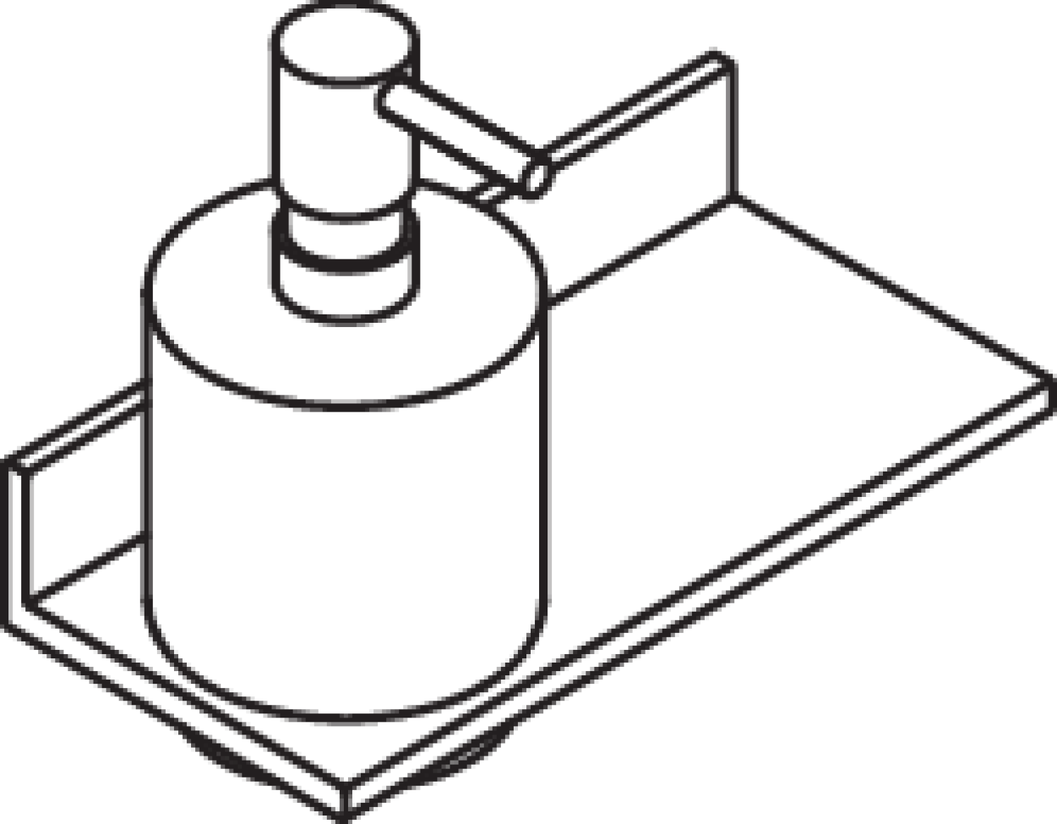 HEWI Ablage mit Seifenspender Sys 900 Q, Glasbehälter, chrom, B:200mm