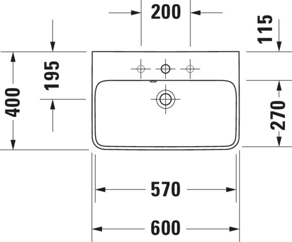 DU WT compact ME by Starck 600mm mit ÜL, mit HLB, 1 HL, WG