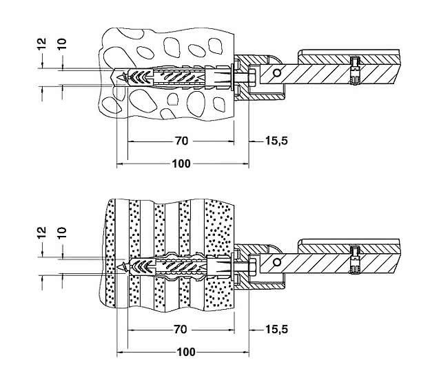 KEUCO Bef.-Set 3 Plan Care 34992, 2xHolzschr.10x70 2xDübel UX 12