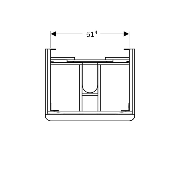 Geberit Smyle US für WT, eckig, m. 2 Schubl. 58,4x61,7x47cm, lava