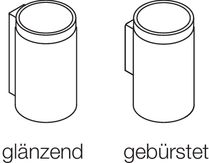 HEWI Becher Gl. m. Halter Sys 162, Halter edst. PVD nickel gebü.