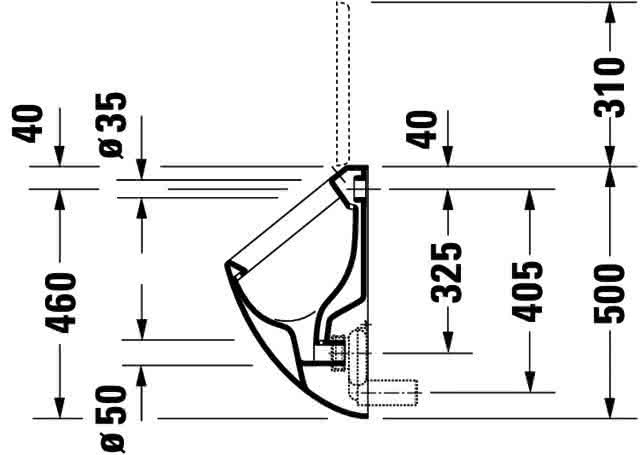 DU Design Classics Urinal Fizz, Zul. v.h absaugend, f.Deckel, o.Fliege, weiß