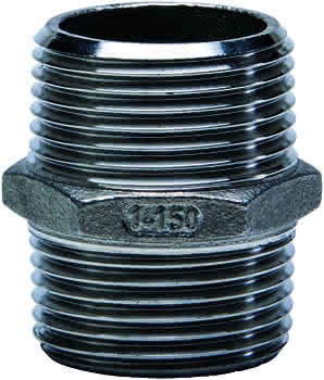 gebog316 Edelstahl-Gewindefitting 280 - Sechskant-Doppelnippel 1 1/2" gebog316 Edelstahl-Gewindefitting 280 - Sechskant-Doppelnippel 1 1/2"