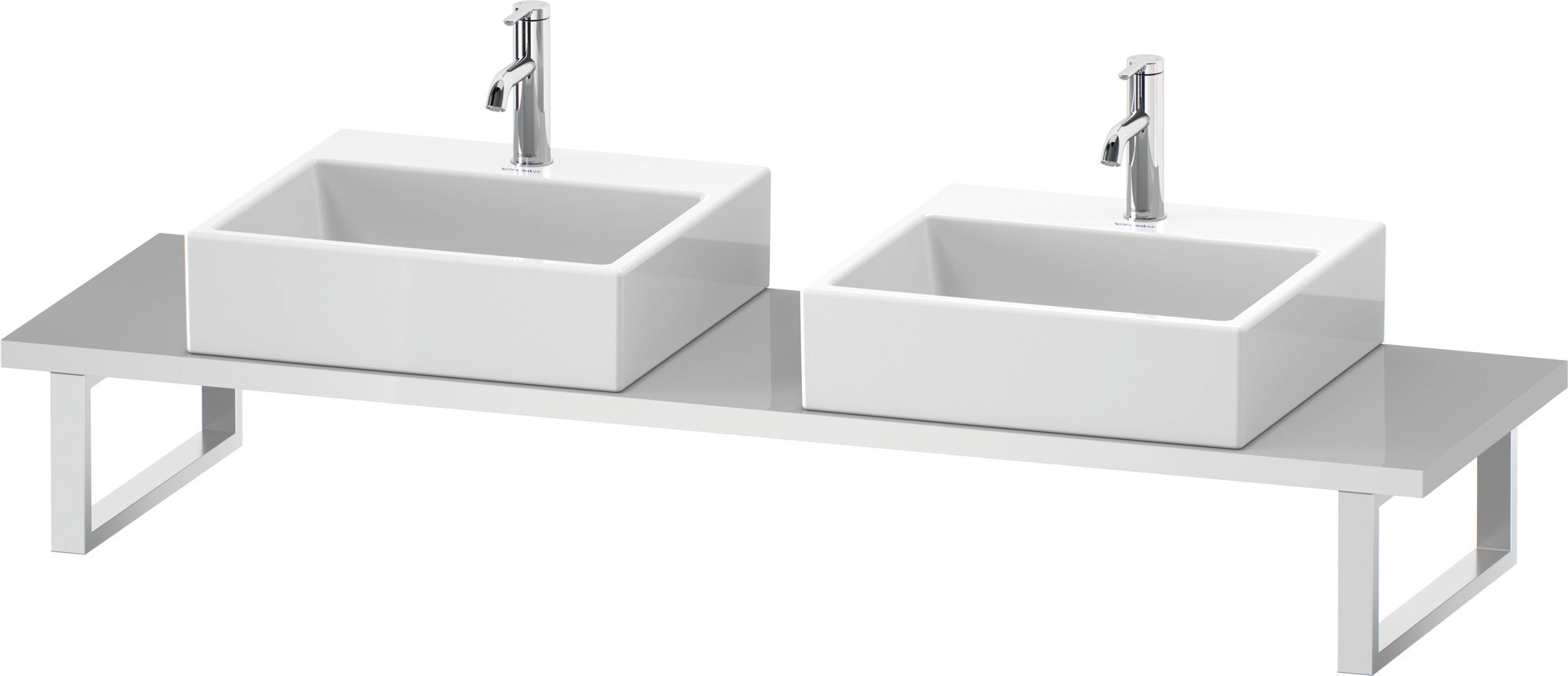 Duravit Konsole variabel L-Cube Compact 2 Ausschn.,30xvarx480,Betongrau Matt