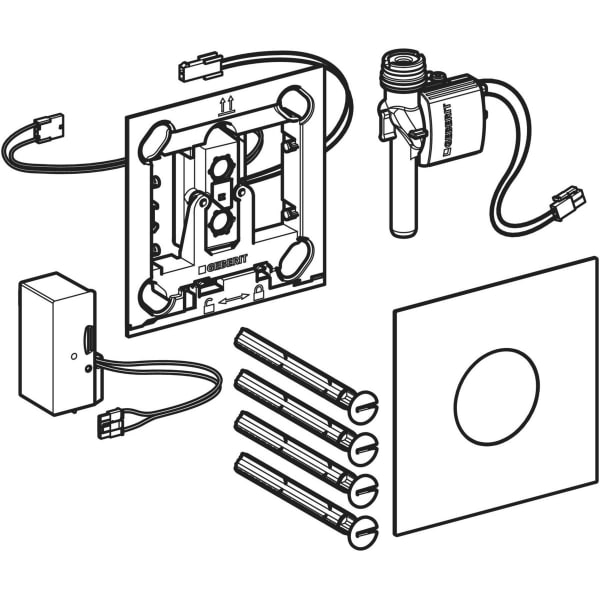 Geberit Typ 40 UR-Strg., rund, elektron. Sp. Netzbetrieb, weiß Glas