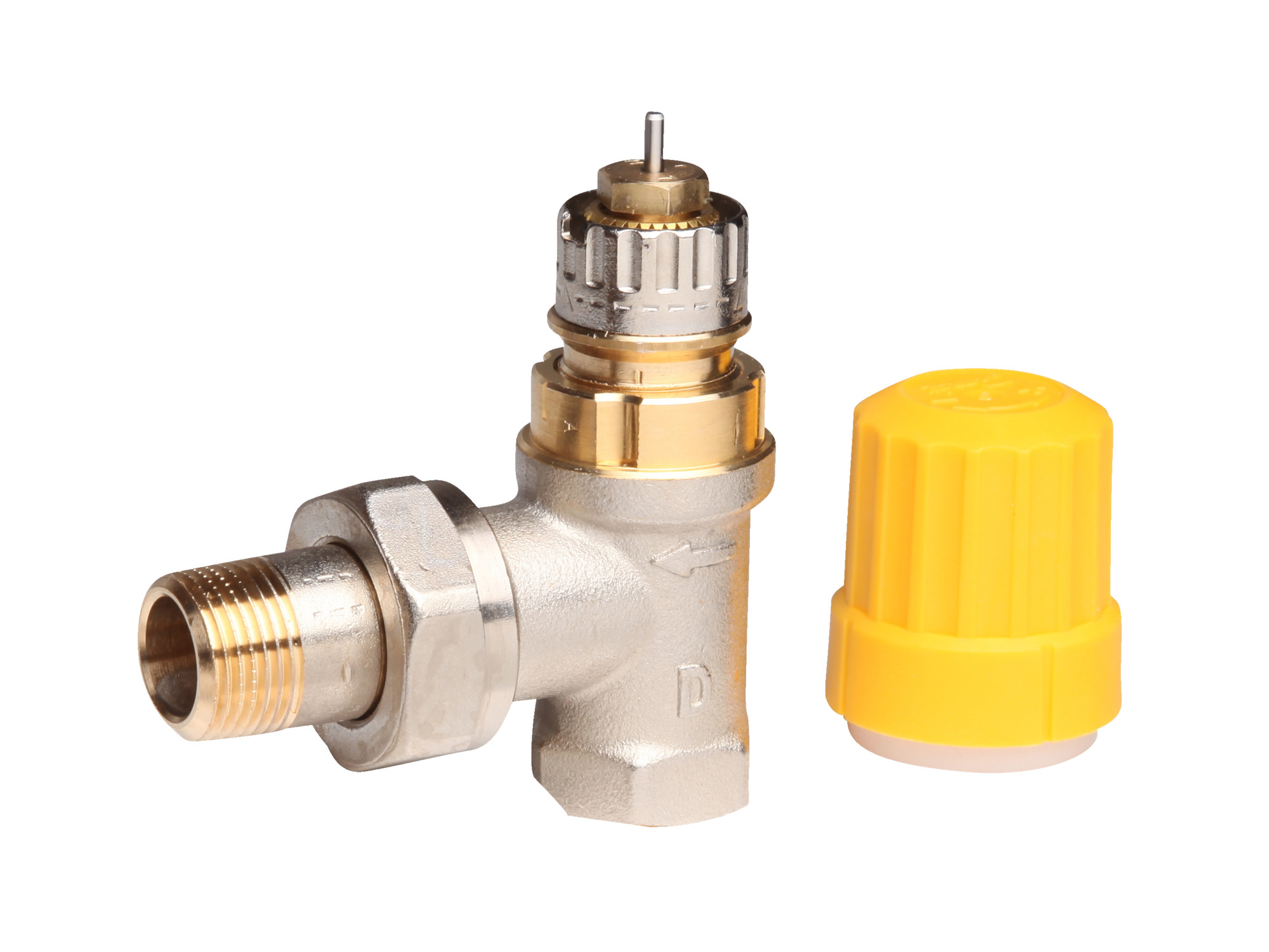 Danfoss Ventilgehäuse RA-UN 10 R 3/8, Eck, matt vernickelt