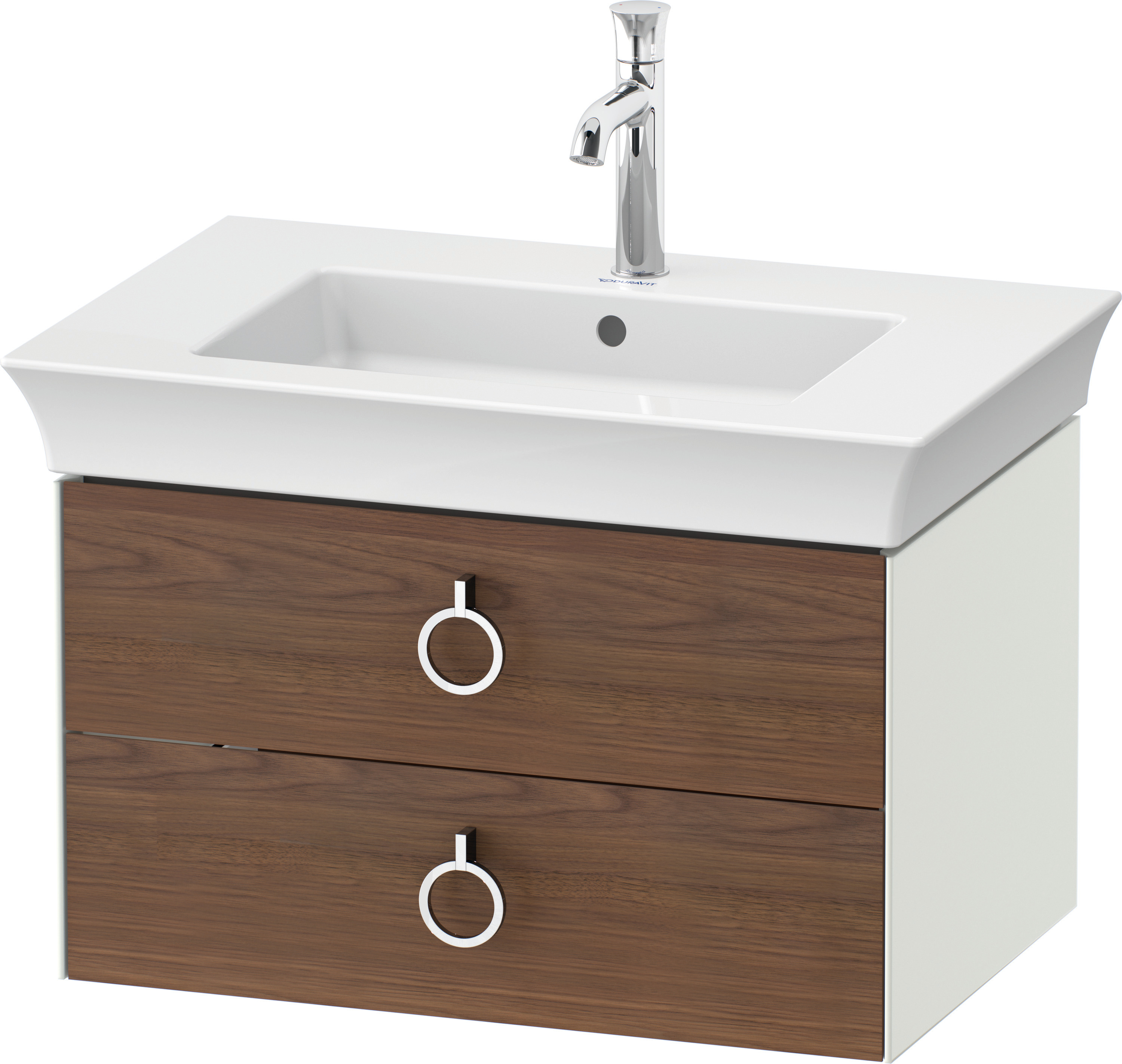 Duravit WTU wandh. White Tulip,2 Schk.,mit Griff,410x684x458,A.Nussb.M./Weiß Sdm.