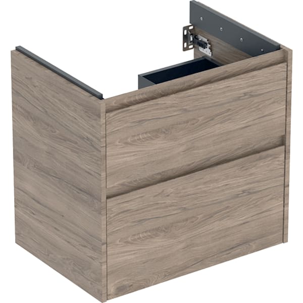 Geberit Renova Plan US f. WT, m. 2 Schubladen 64,4x60,6x44,6cm, Nussbaum hickory