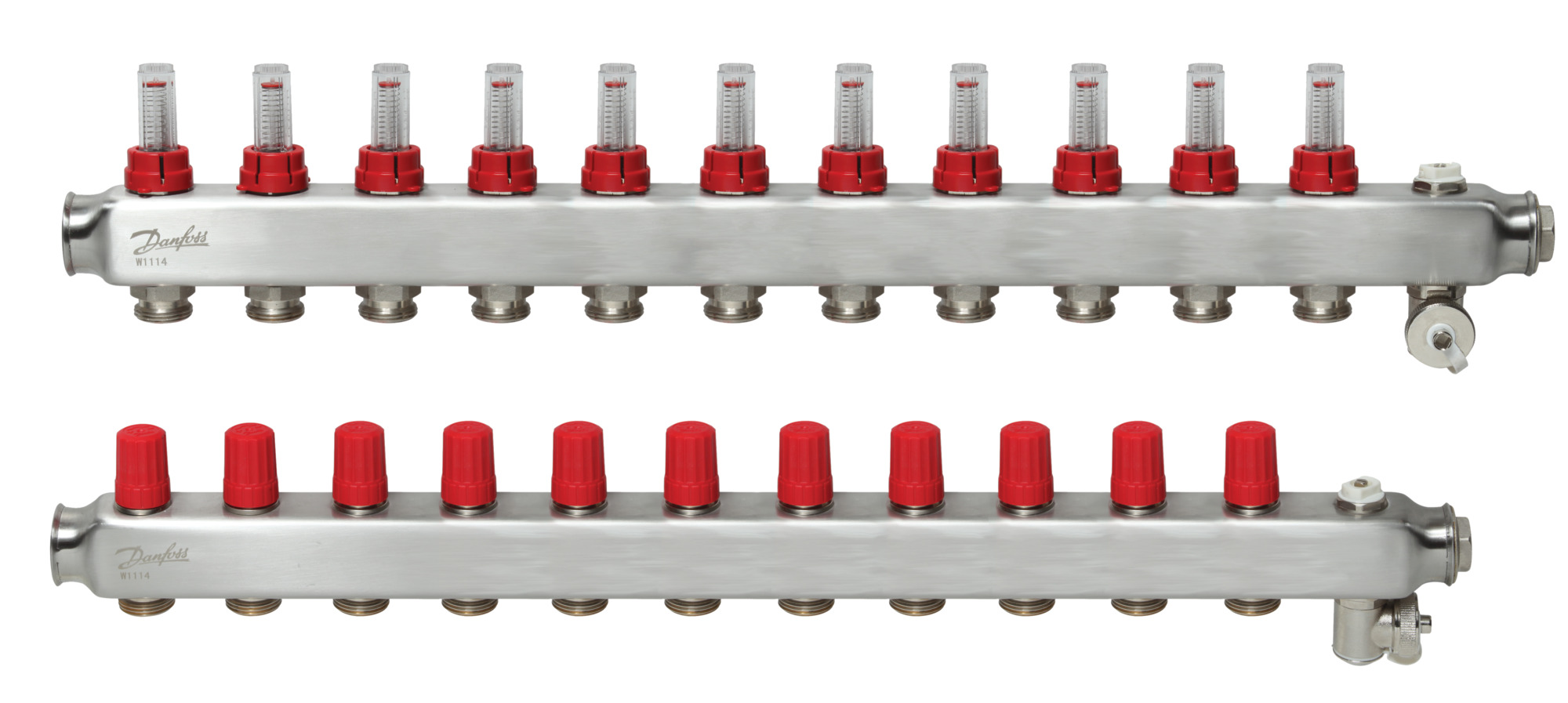 Danfoss FBH-Verteiler SSM-11F 11 Kreise, mit Durchflussanzeige