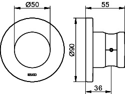 KEUCO Wandbrausehalter IXMO 59591, Schwarzchrom gebürstet, Rosette rund